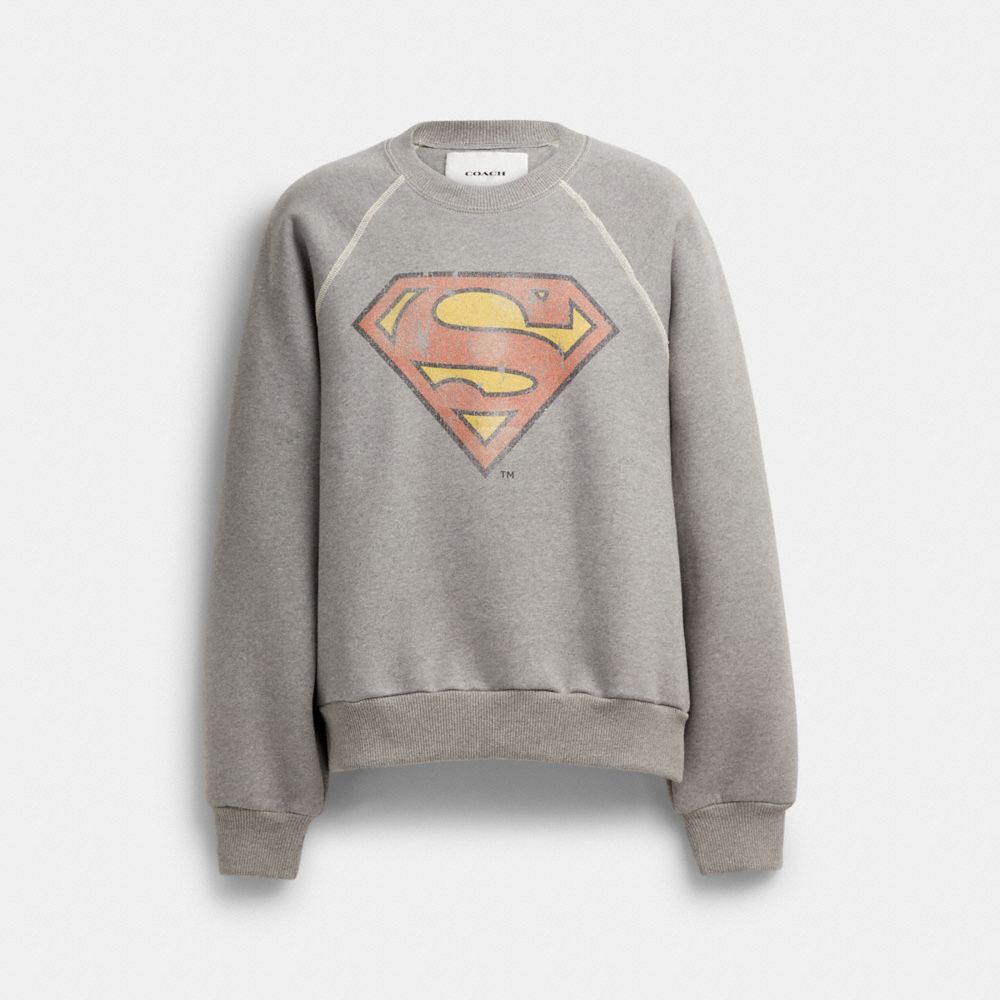 Felpa con Cappuccio Donna Coach | Dc Superman Crewneck Grigie Scuro | ITTCE416