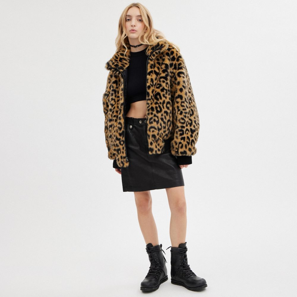 Giacca Donna Coach Printed Faux Fur Leopardate | ITCTZ433