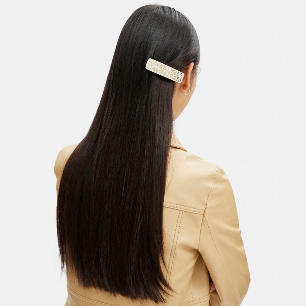 Hair Donna Coach Signature Resin Wide Barrette Oro | ITEBC570