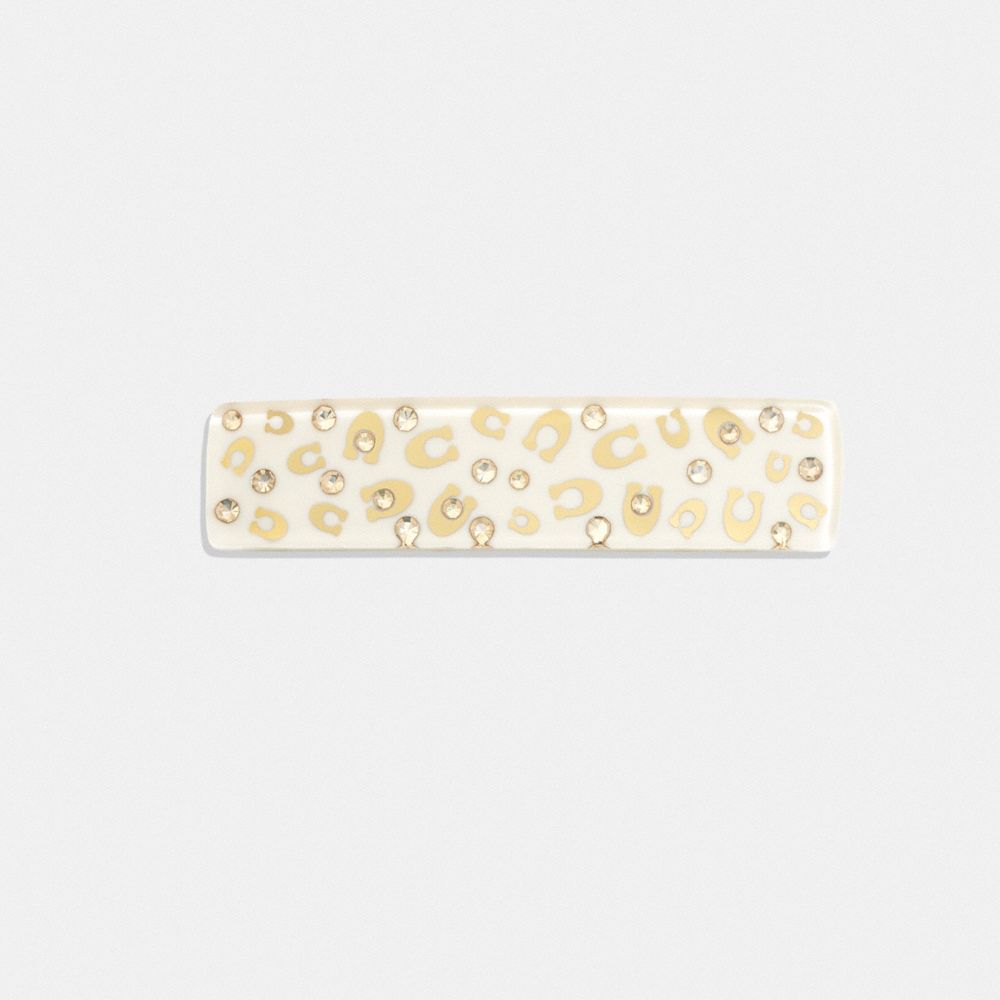 Hair Donna Coach Signature Resin Wide Barrette Oro | ITEBC570