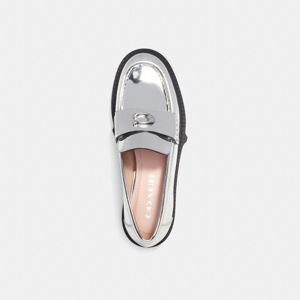 Loafer Donna Coach Leah In Metallic Argento | ITLIO341