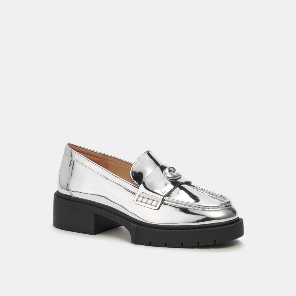 Loafer Donna Coach Leah In Metallic Argento | ITLIO341