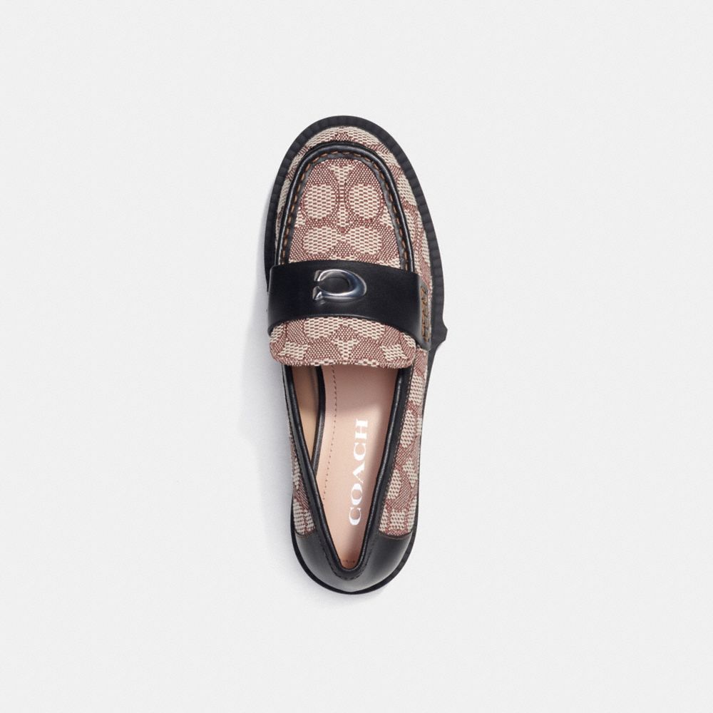 Loafer Donna Coach Leah In Signature Jacquard Nere | ITZUI340