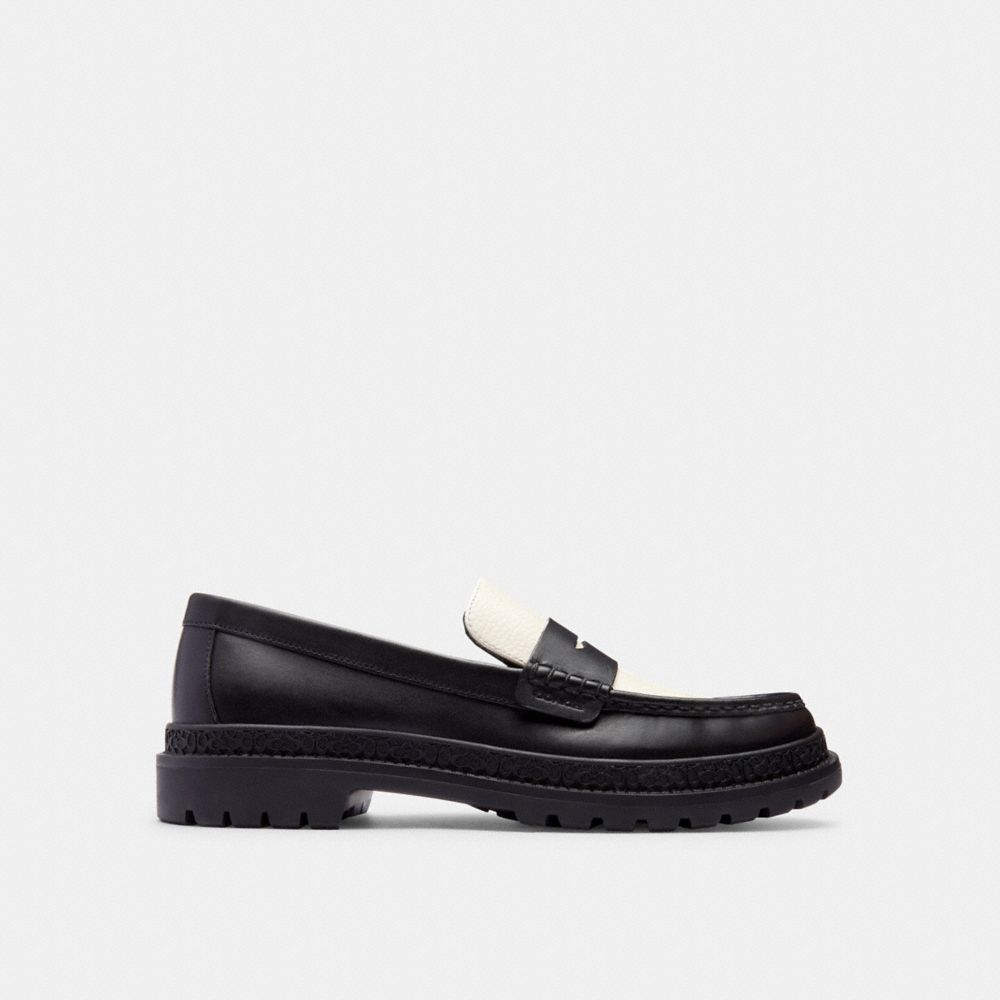 Loafer Uomo Coach Cooper Nere Bianche | ITDFV112