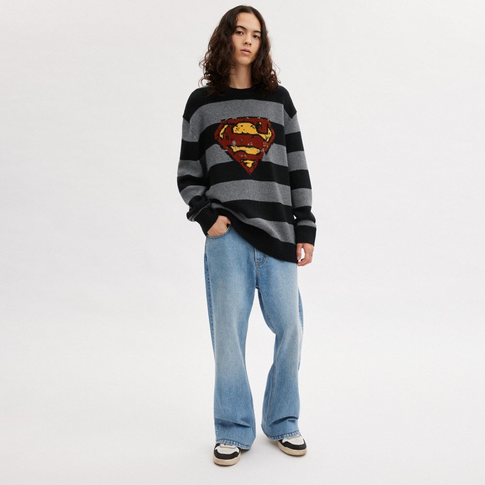 Maglia Donna Coach | Dc Superman Oversized Nere Grigie | ITPJY473