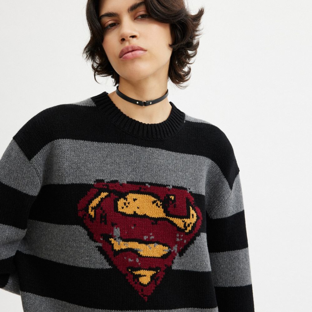 Maglia Donna Coach | Dc Superman Oversized Nere Grigie | ITPJY473