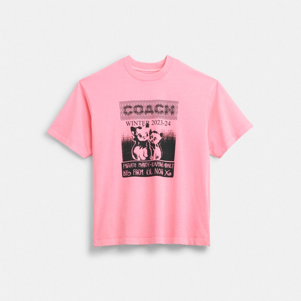 Magliette Donna Coach The Lil Nas X Drop Cats Rosa | ITILF508