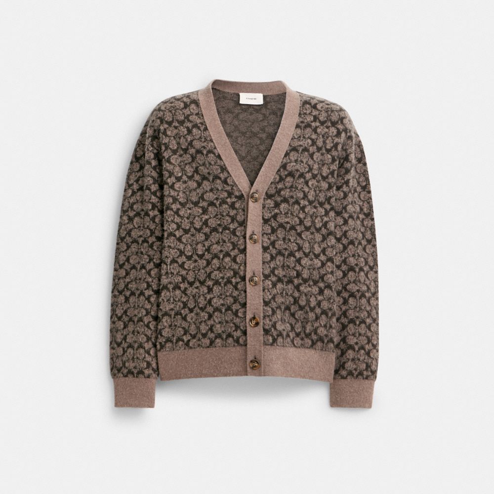 Magliette Uomo Coach Signature Cardigan Grigie Colorate | ITXYD183