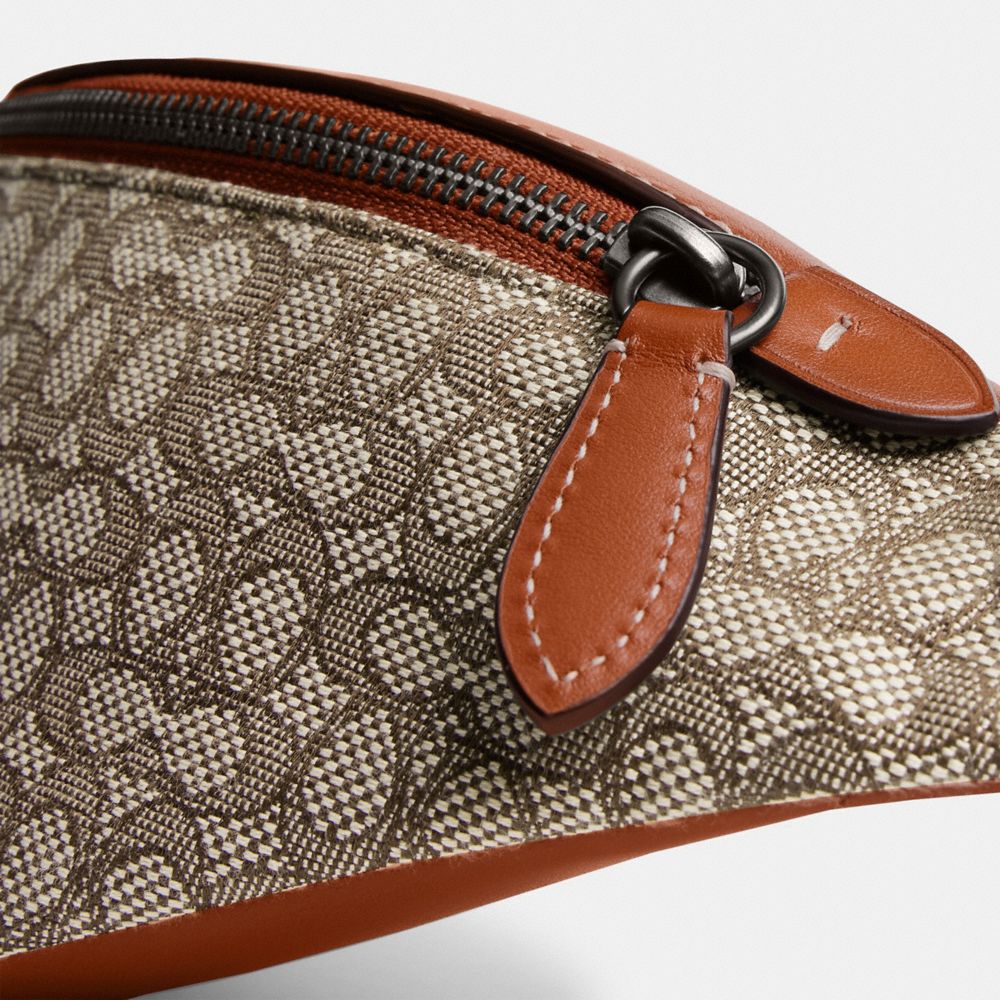 Marsupio Donna Coach Charter 7 In Micro Signature Jacquard Marroni Grigie | ITYXL729