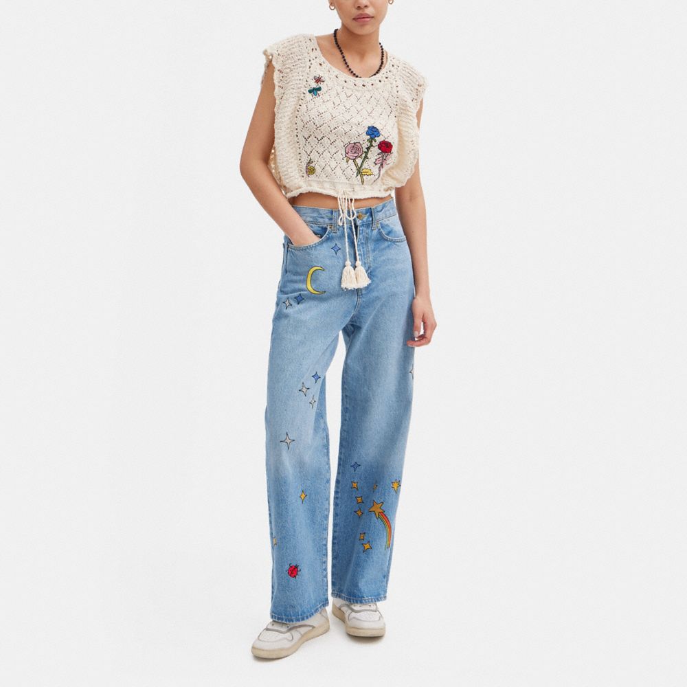 Pantaloni Donna Coach X Observed By Us 90's Fit Denim Jeans Blu Colorate | ITOKG455