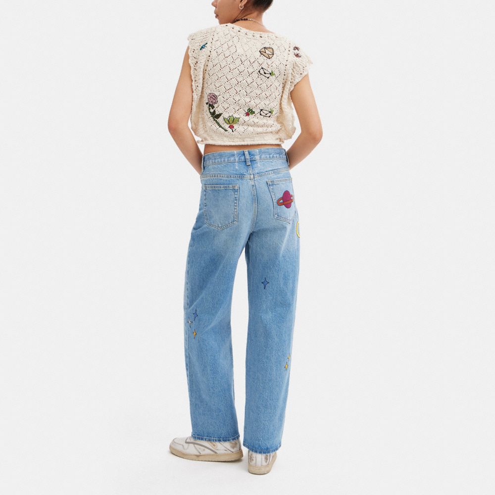 Pantaloni Donna Coach X Observed By Us 90's Fit Denim Jeans Blu Colorate | ITOKG455