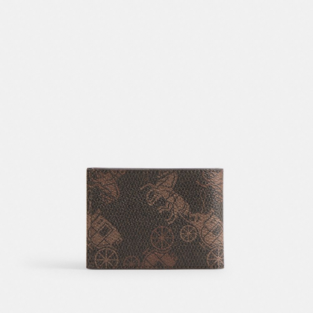 Portafoglio Uomo Coach Slim Billfold With Large Horse And Carriage Print Grigie | ITYXM250