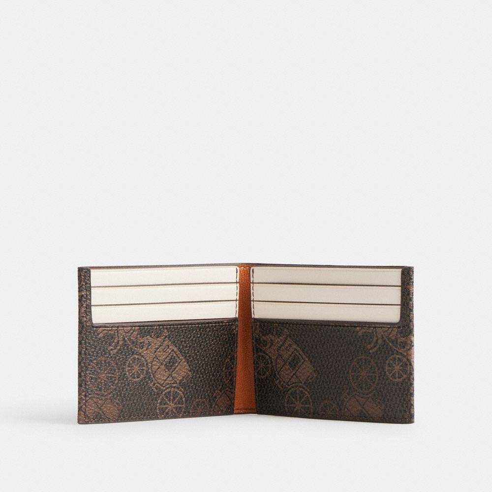 Portafoglio Uomo Coach Slim Billfold With Large Horse And Carriage Print Grigie | ITYXM250