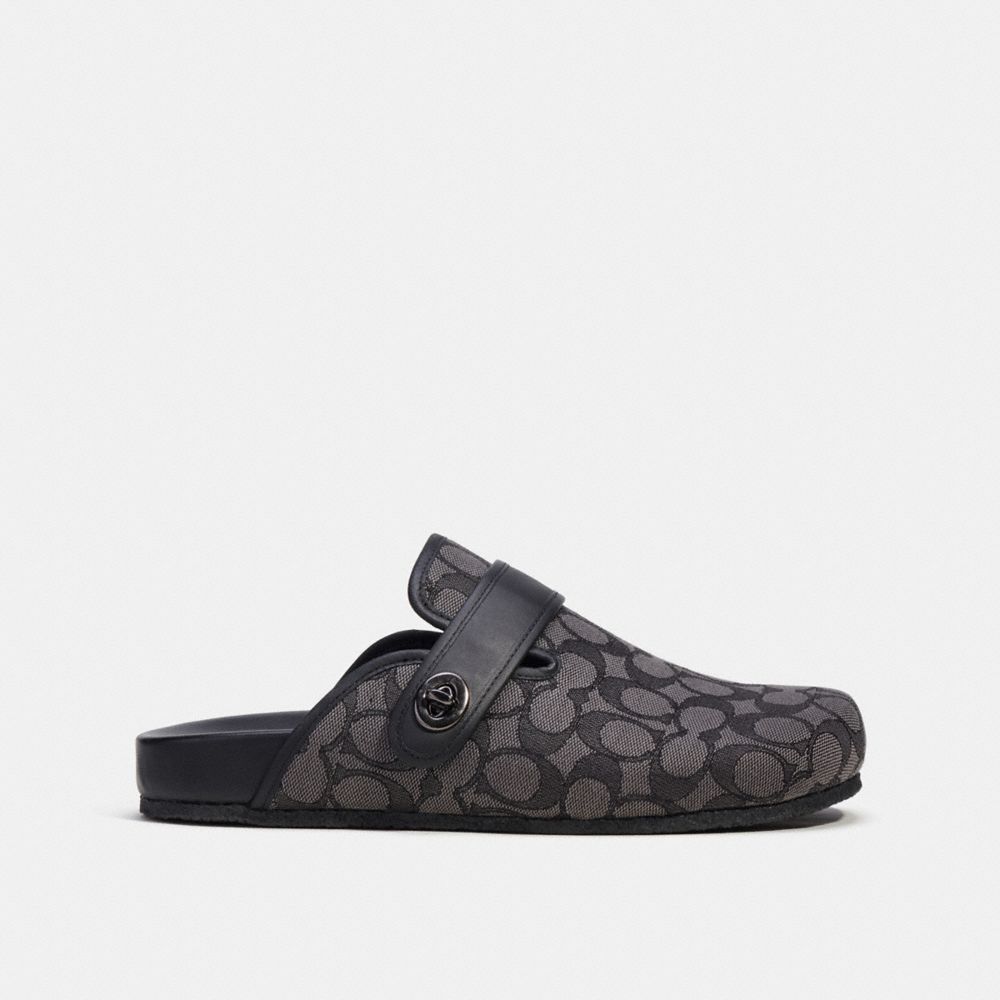 Sandali Uomo Coach Clog In Signature Jacquard Grigie Nere | ITLIW118