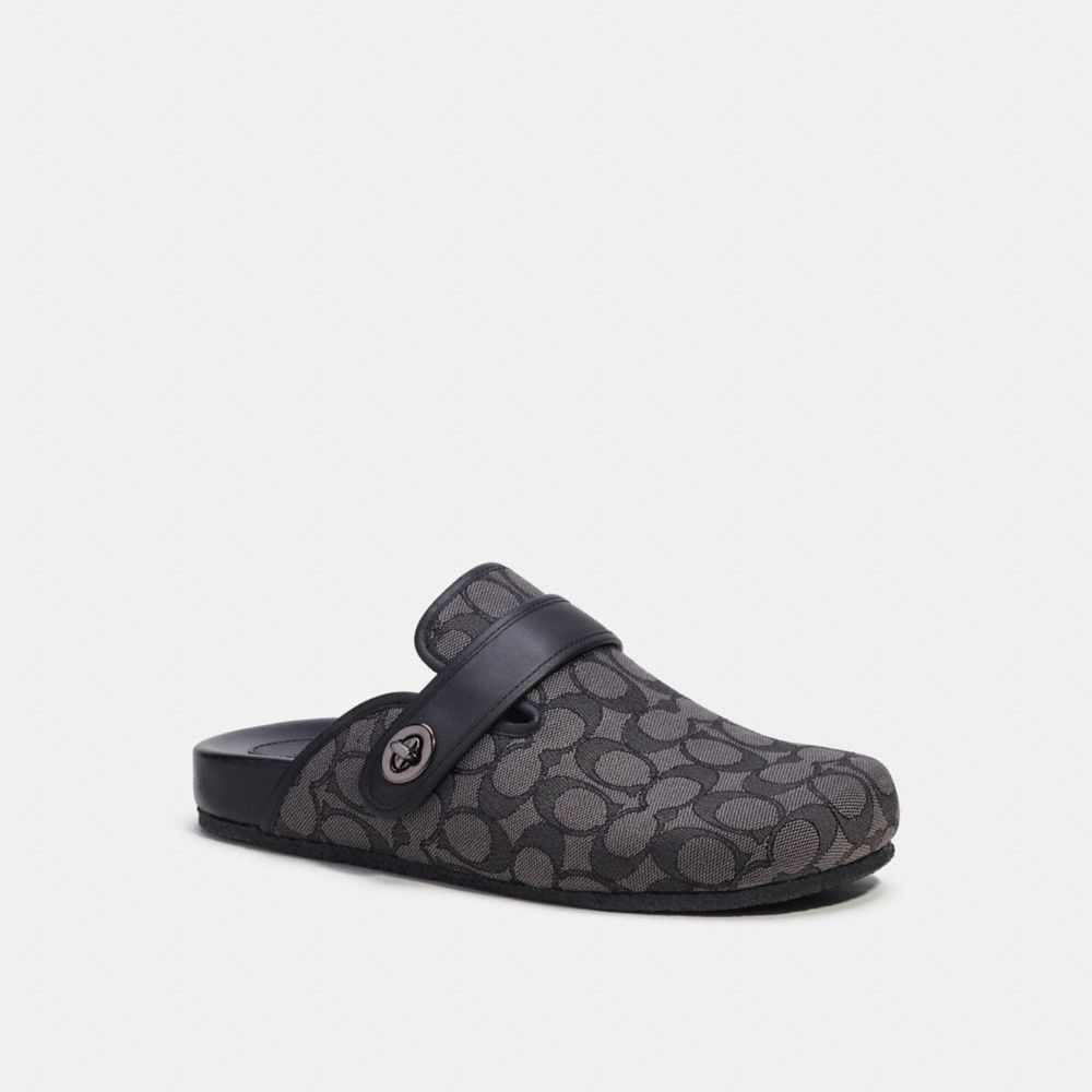 Sandali Uomo Coach Clog In Signature Jacquard Grigie Nere | ITLIW118