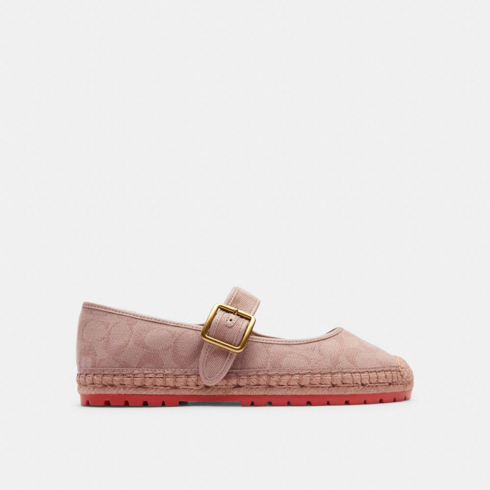 Scarpe Casual Donna Coach Courtney Espadrille In Signature Canvas Rosa Chiaro | ITPJS317