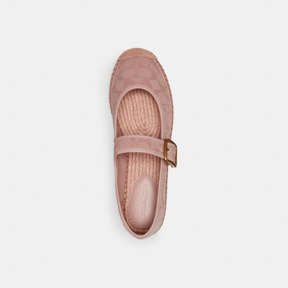 Scarpe Casual Donna Coach Courtney Espadrille In Signature Canvas Rosa Chiaro | ITPJS317