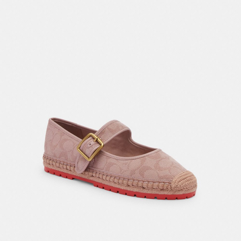 Scarpe Casual Donna Coach Courtney Espadrille In Signature Canvas Rosa Chiaro | ITPJS317