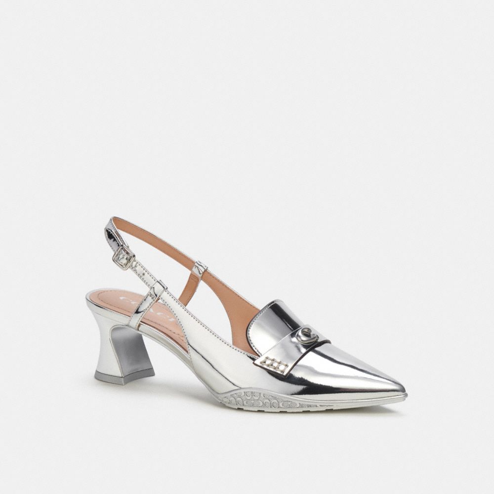 Scarpe Casual Donna Coach Nikola Hybrid Slingback In Metallic Argento | ITLIX326