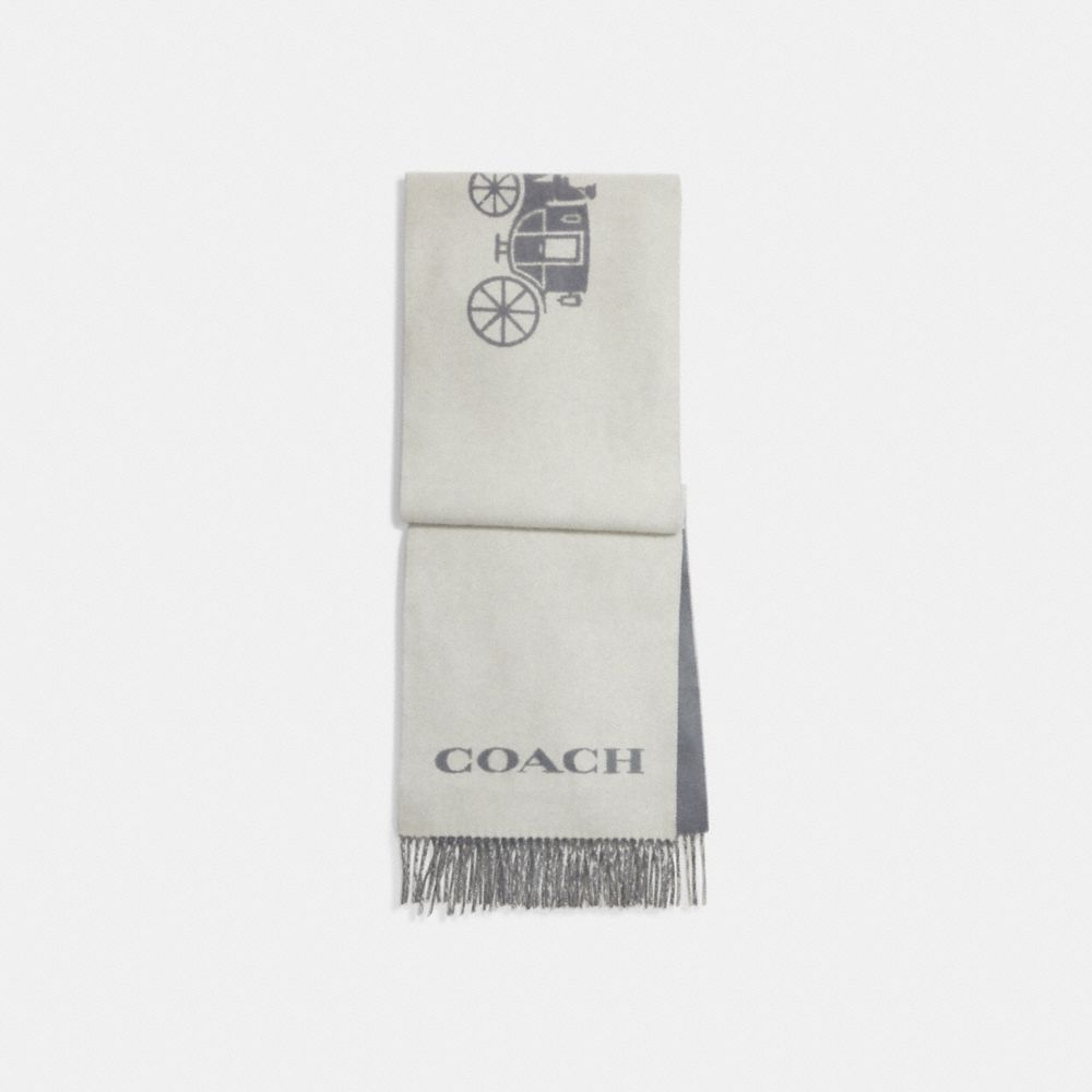 Sciarpa Donna Coach Horse And Carriage Cashmere Muffler Grigie | ITDFE659