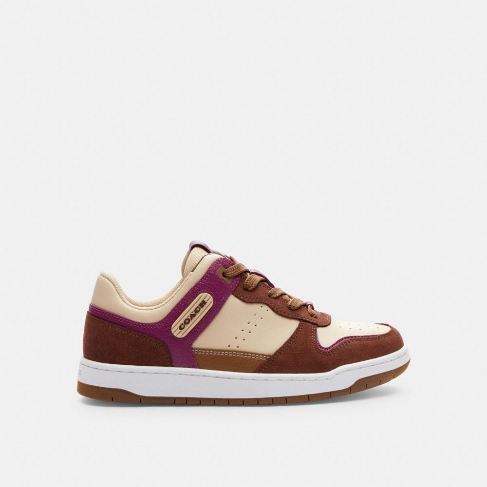 Sneakers Donna Coach C201 Low Top Bianche Viola Profondo | ITYXY365