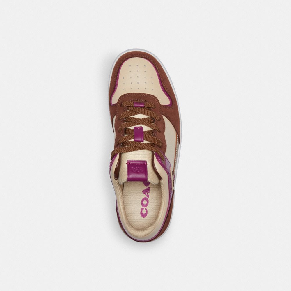 Sneakers Donna Coach C201 Low Top Bianche Viola Profondo | ITYXY365