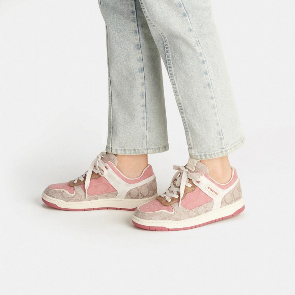 Sneakers Donna Coach C201 Low Top In Signature Grigie | ITOKO368