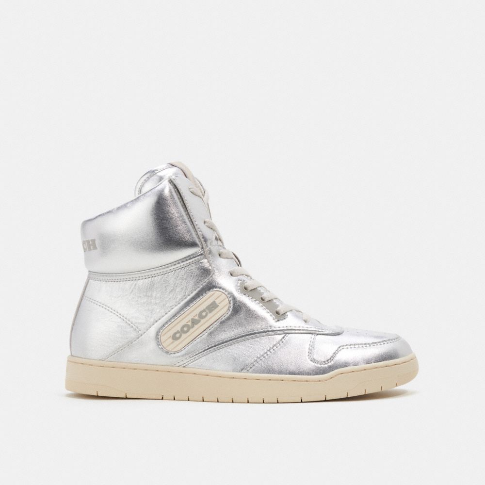 Sneakers Donna Coach C202 High Top Argento | ITPJP369