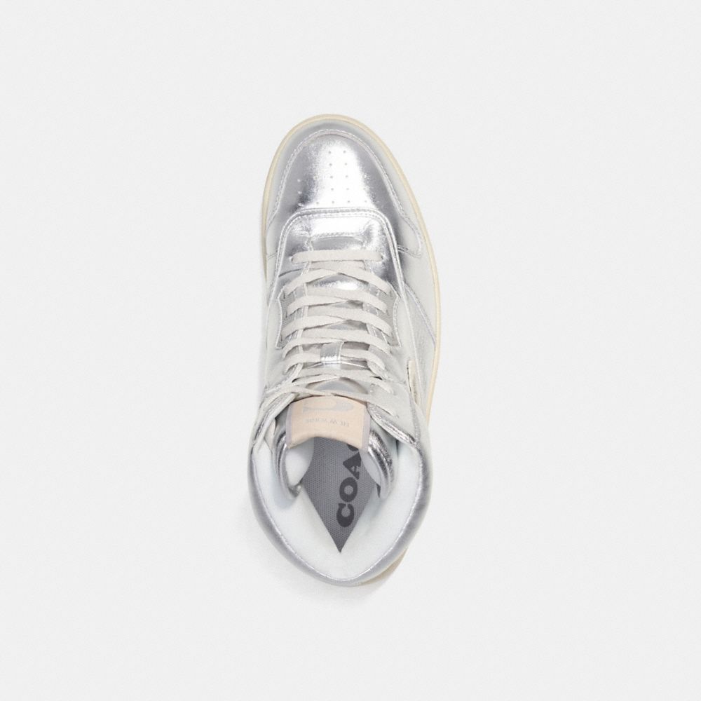 Sneakers Donna Coach C202 High Top Argento | ITPJP369