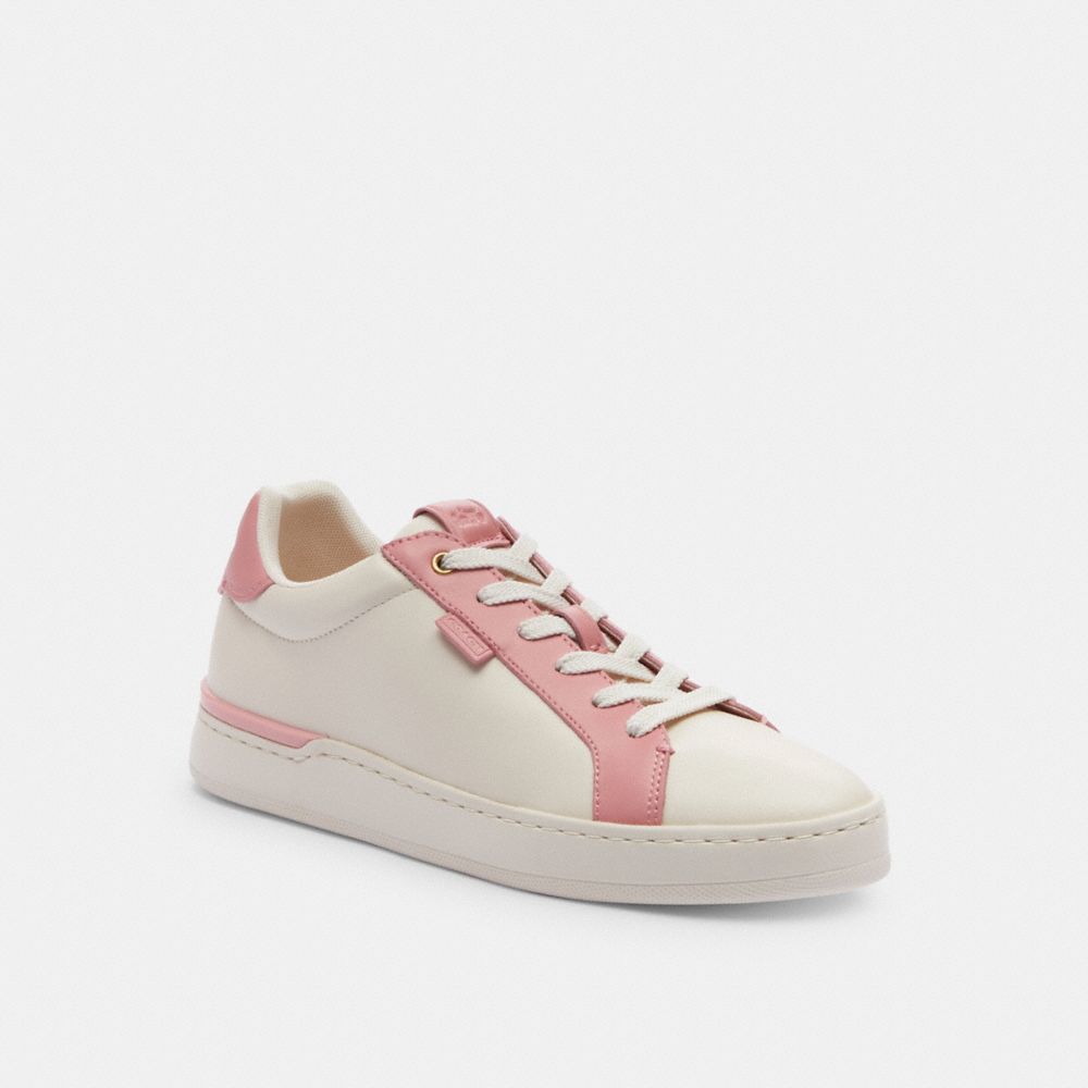 Sneakers Donna Coach Lowline Low Top Bianche Rosa | ITJPJ376