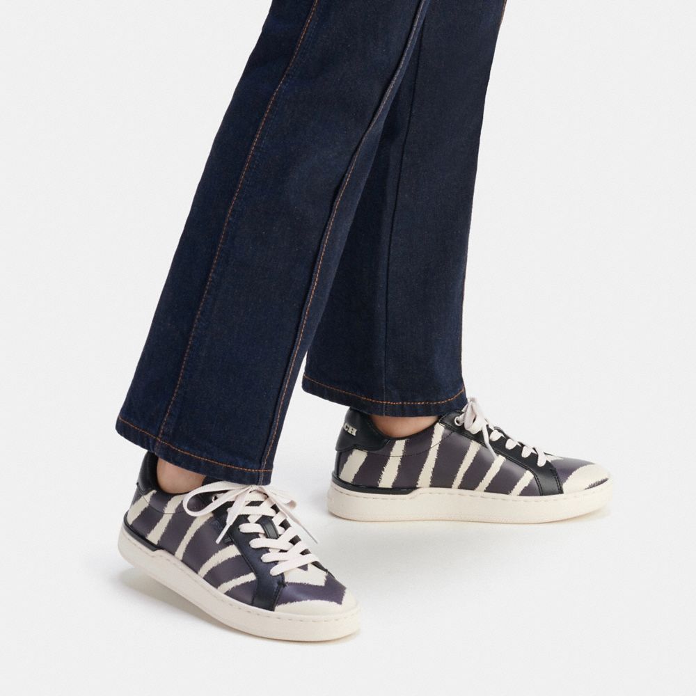 Sneakers Donna Coach Lowline Low Top With Print Nere Bianche | ITZUZ379