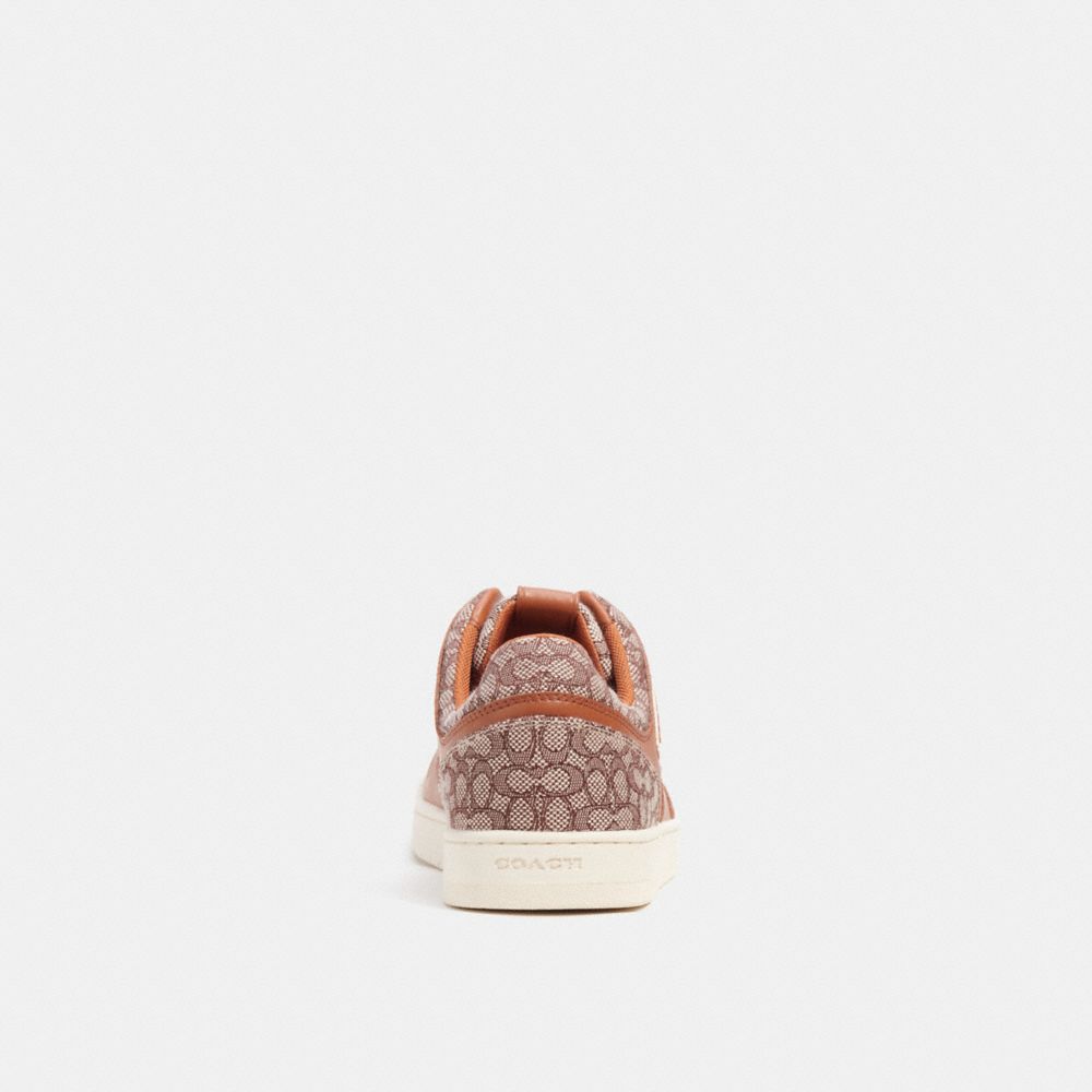 Sneakers Uomo Coach C201 In Micro Signature Jacquard Grigie Marroni | ITBEU123