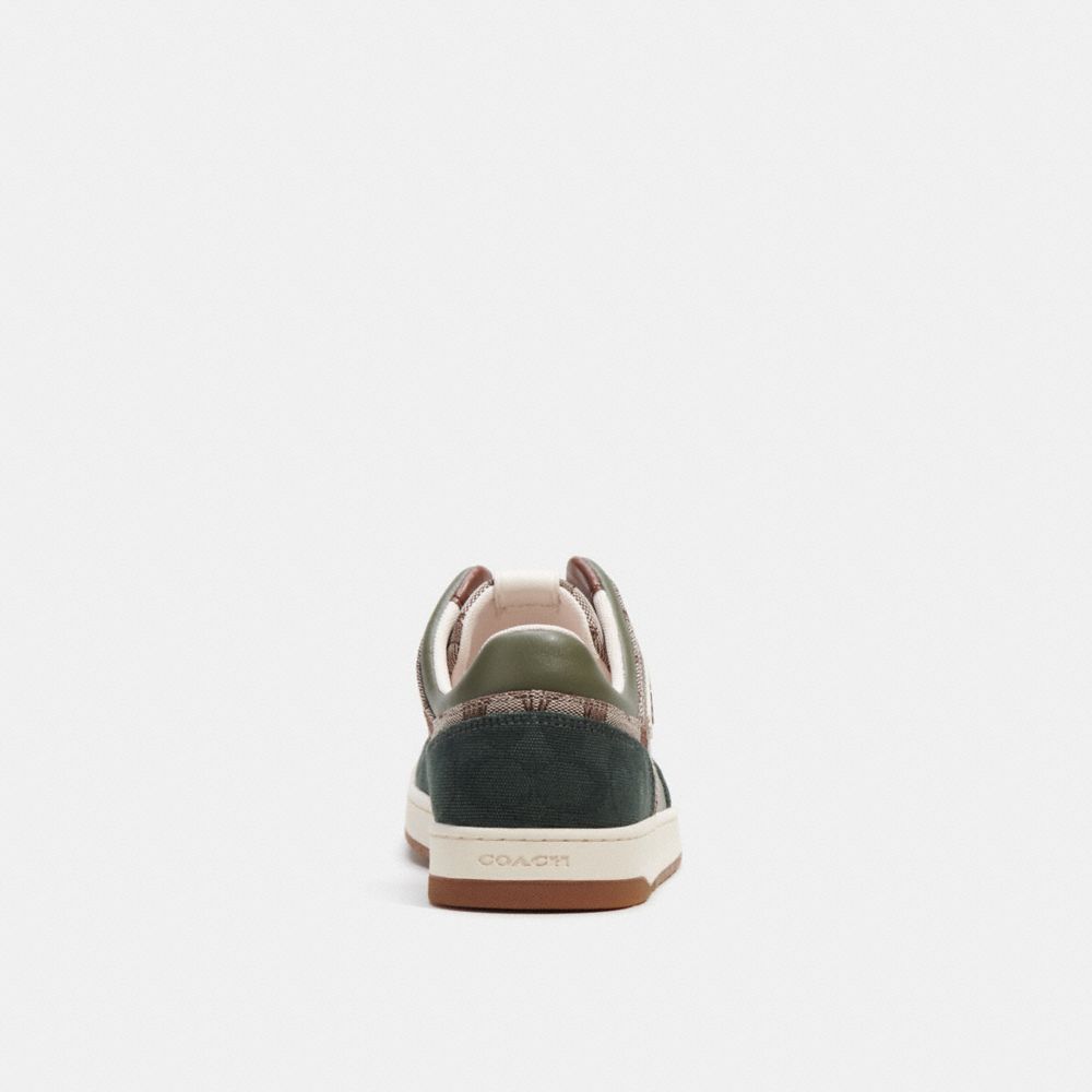 Sneakers Uomo Coach C201 In Mixed Signature Fabric Verdi | ITNWI124