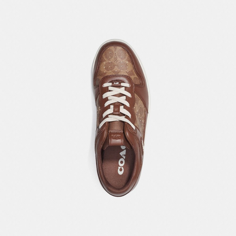 Sneakers Uomo Coach C201 In Signature Canvas Marroni | ITNWA127