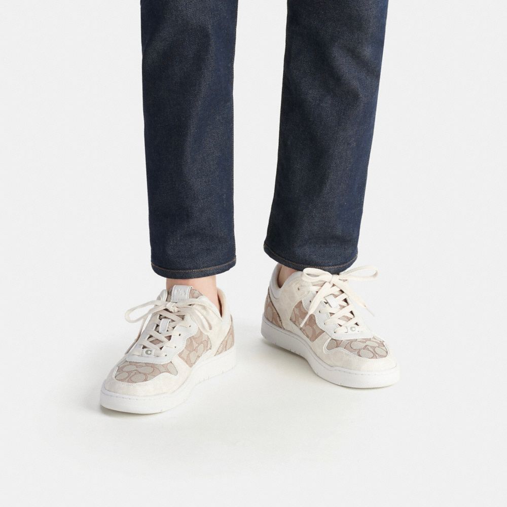 Sneakers Uomo Coach C201 In Signature Jacquard Grigie | ITBES128