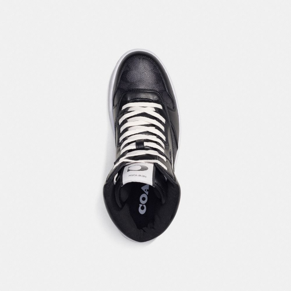 Sneakers Uomo Coach C202 High Top In Signature Canvas Grigie Nere | ITXYG131