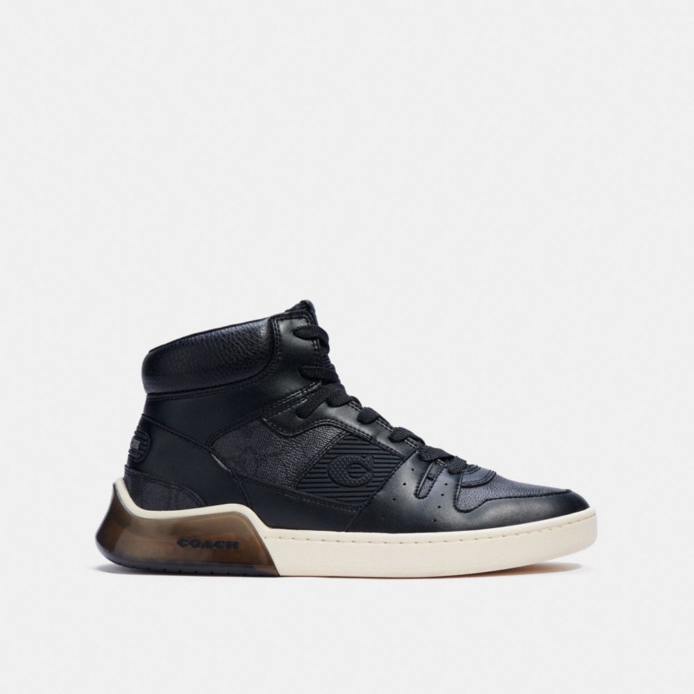 Sneakers Uomo Coach Citysole High Top In Signature Canvas Grigie Nere | ITHAZ136