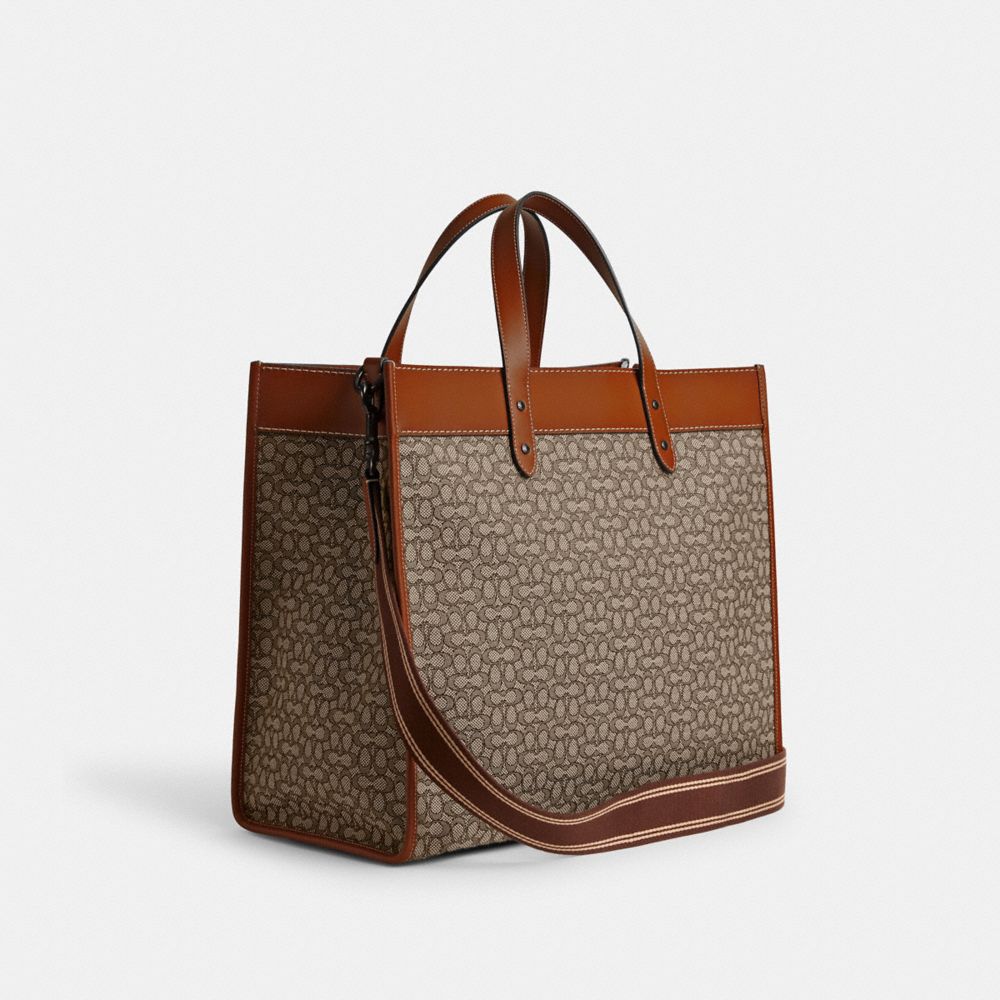 Tote Donna Coach Field 40 In Micro Signature Jacquard Grigie | ITRVW928