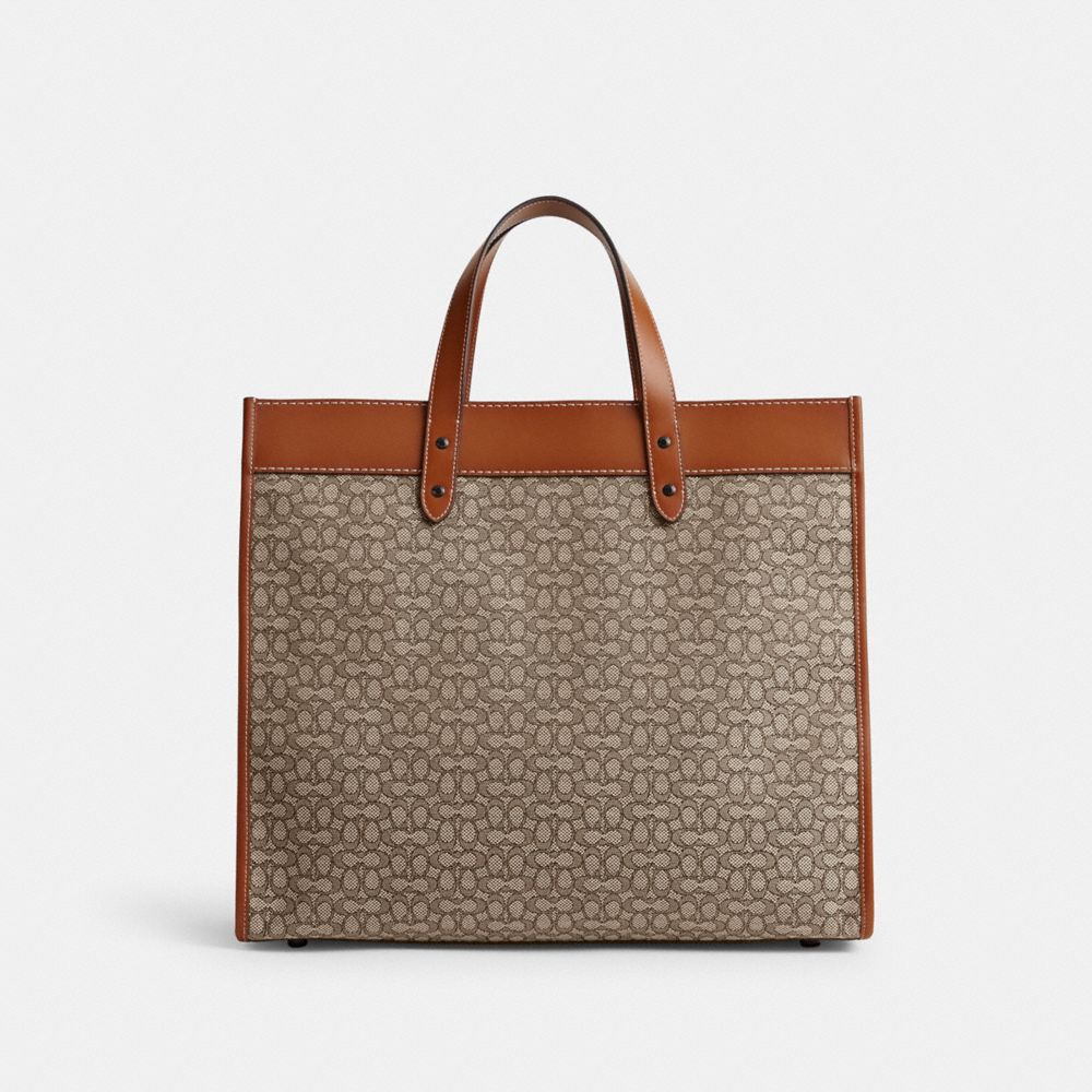 Tote Donna Coach Field 40 In Micro Signature Jacquard Grigie | ITRVW928