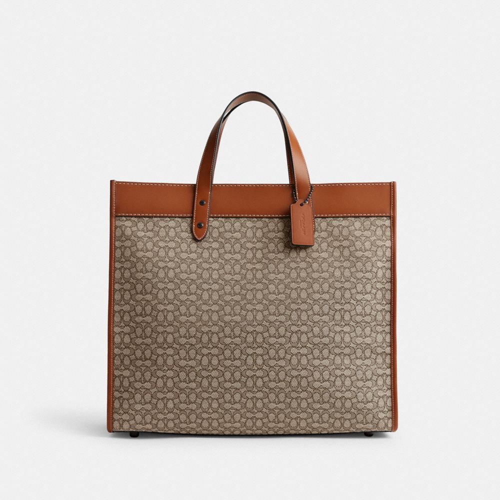 Tote Donna Coach Field 40 In Micro Signature Jacquard Grigie | ITRVW928