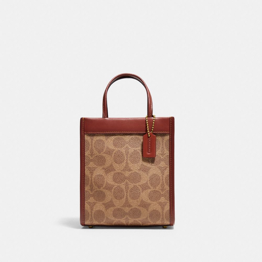 Tote Donna Coach Mini Cashin In Signature Canvas Marroni Rosse | ITWNU933