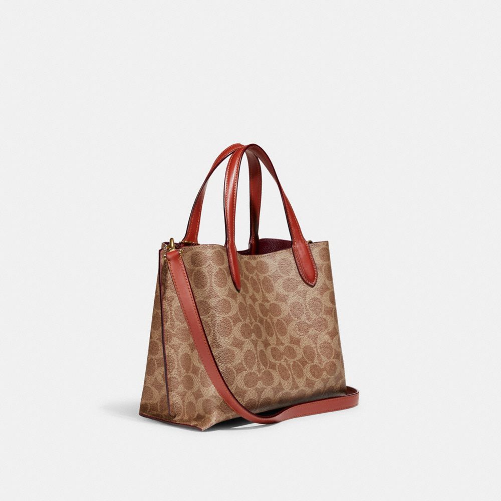 Tote Donna Coach Willow 24 In Signature Canvas Marroni Rosse | ITXYM952