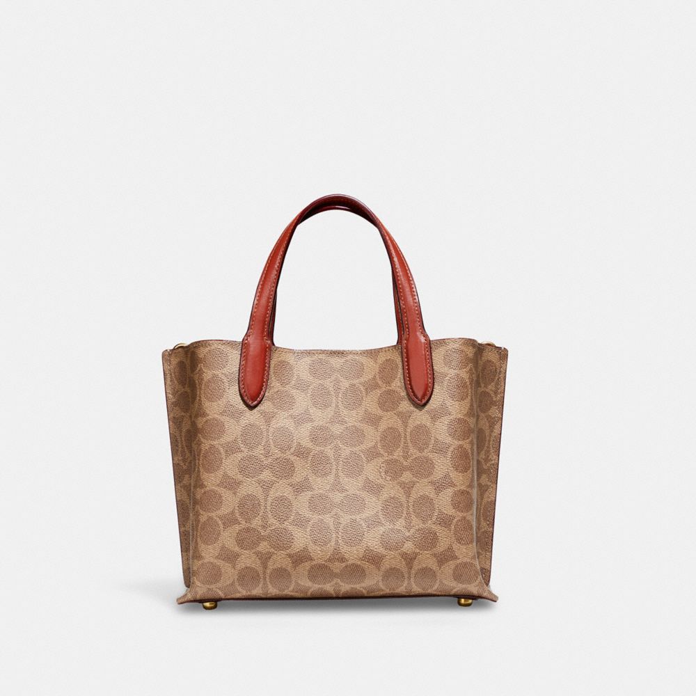 Tote Donna Coach Willow 24 In Signature Canvas Marroni Rosse | ITXYM952