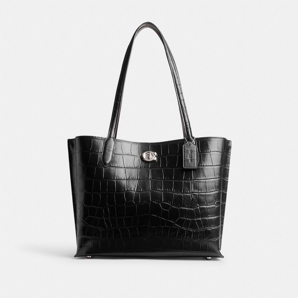 Tote Donna Coach Willow Argento Nere | ITJPC948