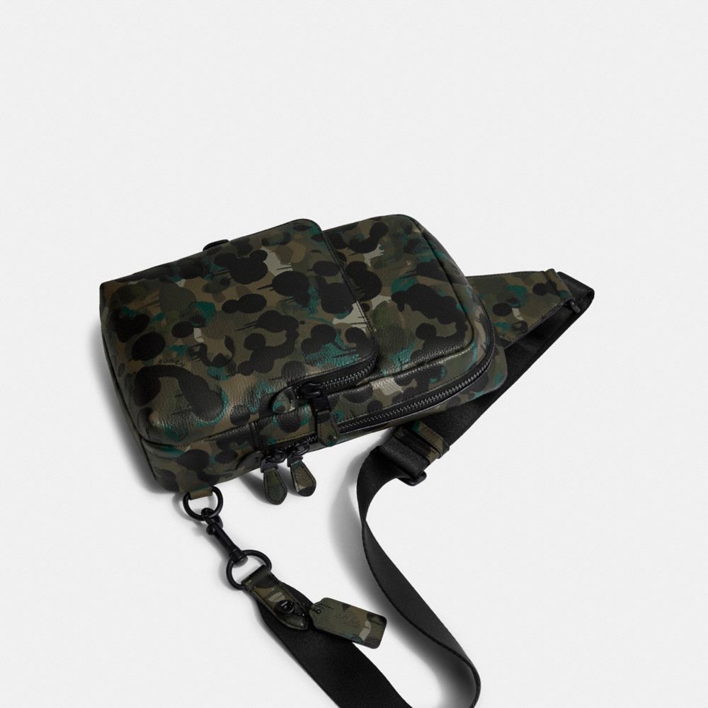 Zaino Uomo Coach Gotham Pack With Camo Print Nere Verdi Blu | ITHAK188