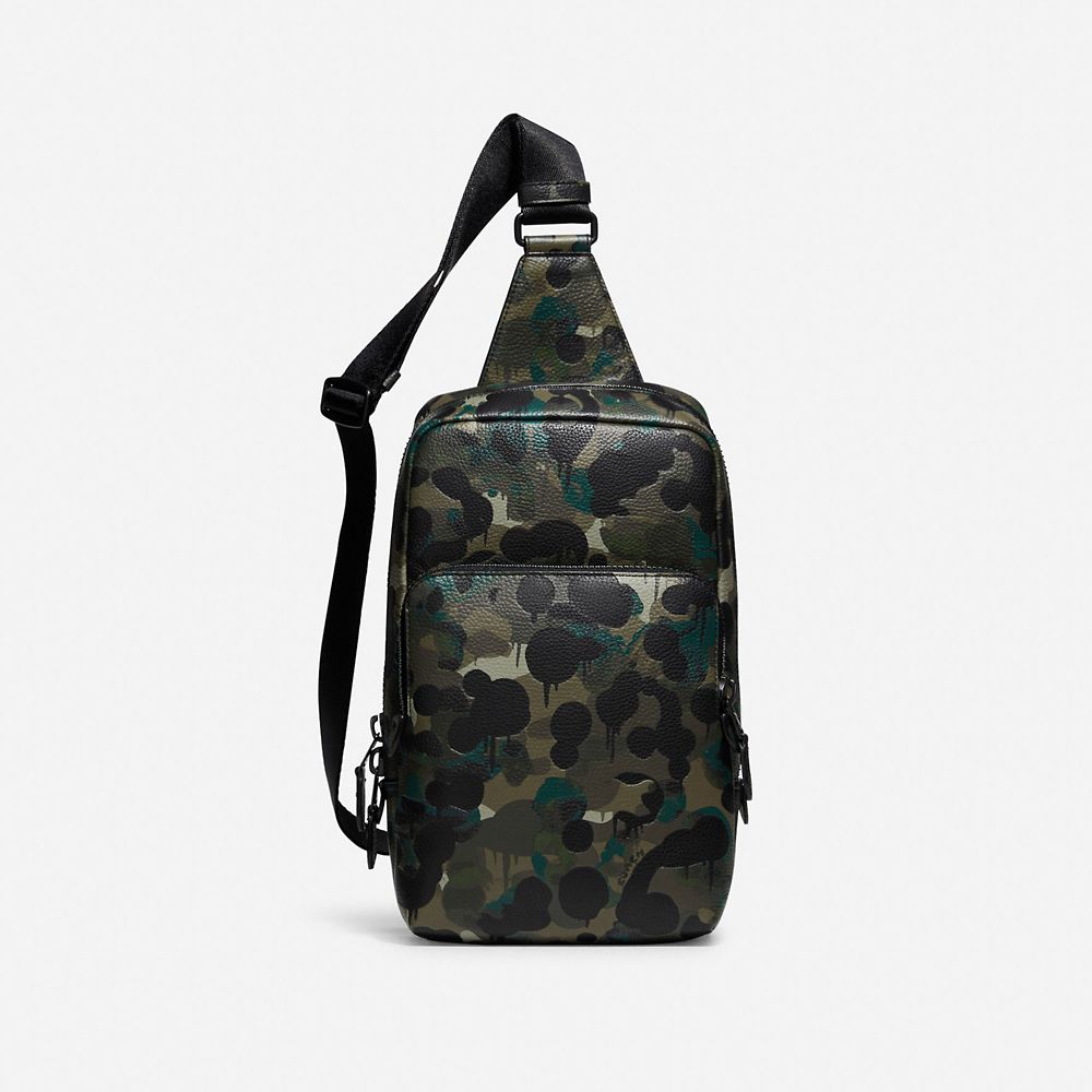 Zaino Uomo Coach Gotham Pack With Camo Print Nere Verdi Blu | ITHAK188